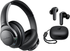Anker Life Q20 Hybrid Active Noise Cancelling Headphones with P20i, Wireless Over Ear Headphones, 60H Playtime, Hi-Res Audio, Deep Bass, Memory Foam Ear Cups, Travel, Office, USB-C Charging