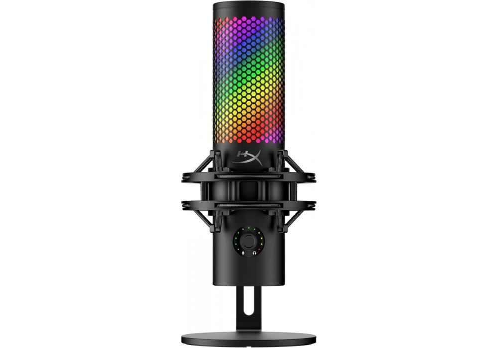 HyperX QuadCast 2 S – USB Microphone, with RGB Lighting, Streaming and Podcasting, with On-Board Controls, LED Lighting, Removable Shock Mount, USB-C - Black