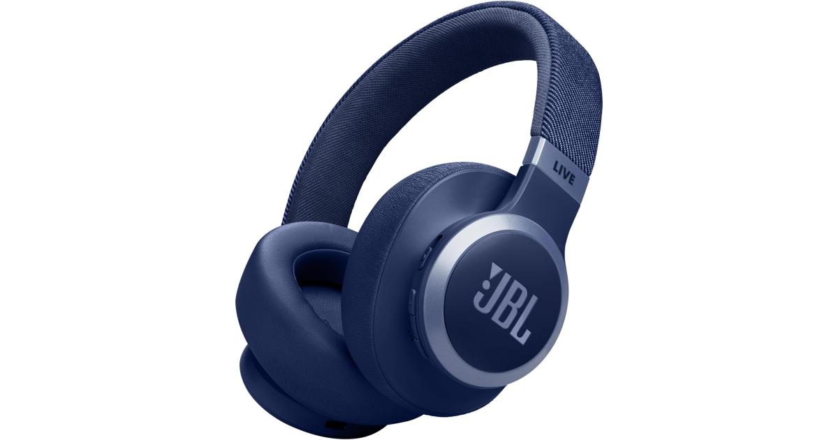 JBL Live 770NC - Wireless Over-Ear Headphones with True Adaptive Noise Cancelling with Smart Ambient, Up to 65 Hours of Battery Life, Comfort-fit Fabric Headband & Carrying Pouch (Blue)