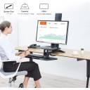 NB North Bayou Holder Sit-Stand Workstation Height Adjustable Sit Standing Desk Converter, Fits 17"-32" Monitors with Load Capacity 4.4~24.2lbs, Monitor Mount Integrated with Two Spacious Keyboard Tray L80