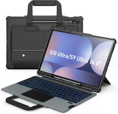 for Samsung Galaxy Tab S10 Ultra Carry Go Portable Handle Detachable Keyboard Case with 7 Backlit, Kickstand, Trackpad, S Pen Holder, S9 Ultra 5G (14.6 inch)