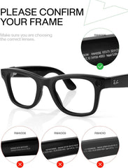 Replacement Lenses Compatible with Ray-Ban Meta Wayfarer RW4006 50mm / Gen 2 RW4012 50mm Smart Glasses, HD Polarized