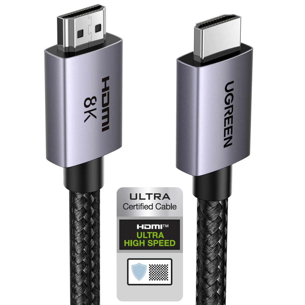 UGREEN 8K Mini HDMI To Hdmi Cable 2.1 2M, Ultra High Speed Braided HDMI Cord 10K 8K@60Hz 4K@240Hz, HDR10 HDCP 2.2&2.3 | UGREEN HD163 | - CompuMe UGREEN 8K Mini HDMI To Hdmi Cable 2.1 2M, Ultra High Speed Braided HDMI Cord 10K 8K@60Hz 4K@240Hz, HDR10 HDCP 2.2&2.3 | UGREEN HD163 | - CompuMe