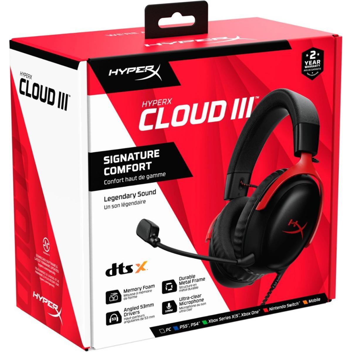 Hyperx Cloud Iii Wired Angled 53mm Drivers Dts Memory Foam Durable Frame Ultra Clear 10mm Mic Usb C & Usb A 3.5mm For Pc, Ps5, Xbox Series X|s Red Hyperx Cloud Iii Wired Angled 53mm Drivers Dts Memory Foam Durable Frame Ultra Clear 10mm Mic Usb C & Usb A 3.5mm For Pc, Ps5, Xbox Series X|s Red