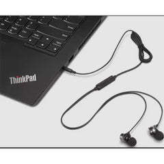 Lenovo Analog In-Ear Headphone Gen II Wired Stereo Mini-Phone (3.5mm) w/ Mic , Windows, Mac, Android - Black