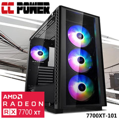 CC Power 7700XT-101 Gaming PC 5Gen AMD Ryzen 7 8-Cores w/ AMD Radeon RX 7700XT 12GB DDR6 & Advanced Air Cooler