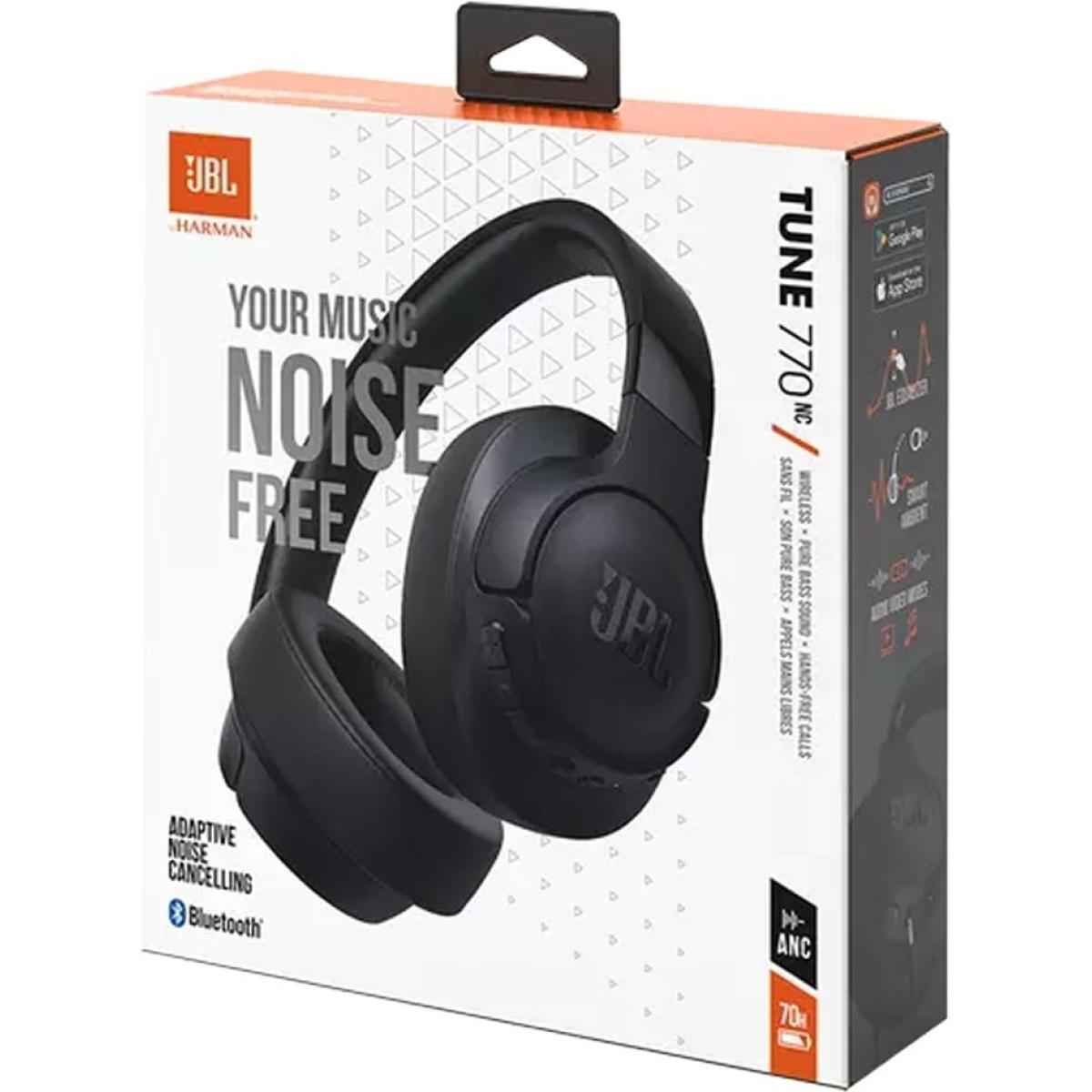 Jbl Tune 770nc Adaptive Noise Cancelling Over Ear Bluetooth 5.3 Up To 70h Battery Speed Charge Lightweight Comfortable & Foldable Design Black