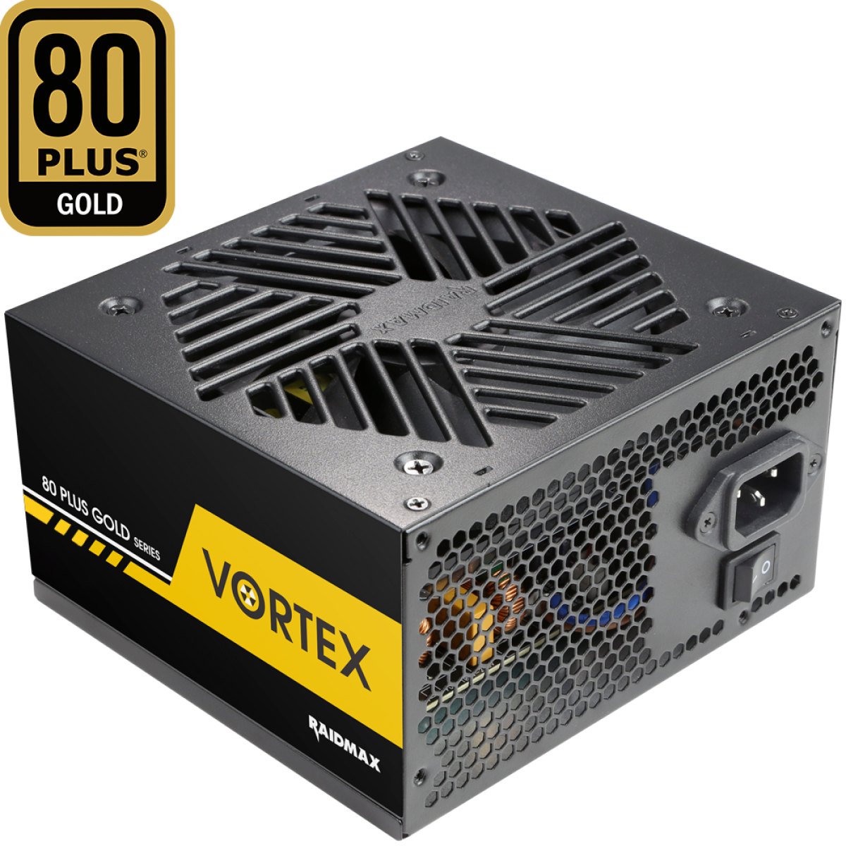 Raidmax Vortex 800w 80+ Gold Atx Continuous Power With 120mm Quiet Fan Aive Pfc Power Supply , Black - CompuMe