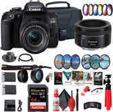 Canon EOS Rebel 800D / T7i DSLR Camera with 18-55 4-5.6 is STM Lens, Canon EF 50mm Lens, 64GB Card, Color Filter Kit, Case, Corel Photo Software, LPE17 Battery + More