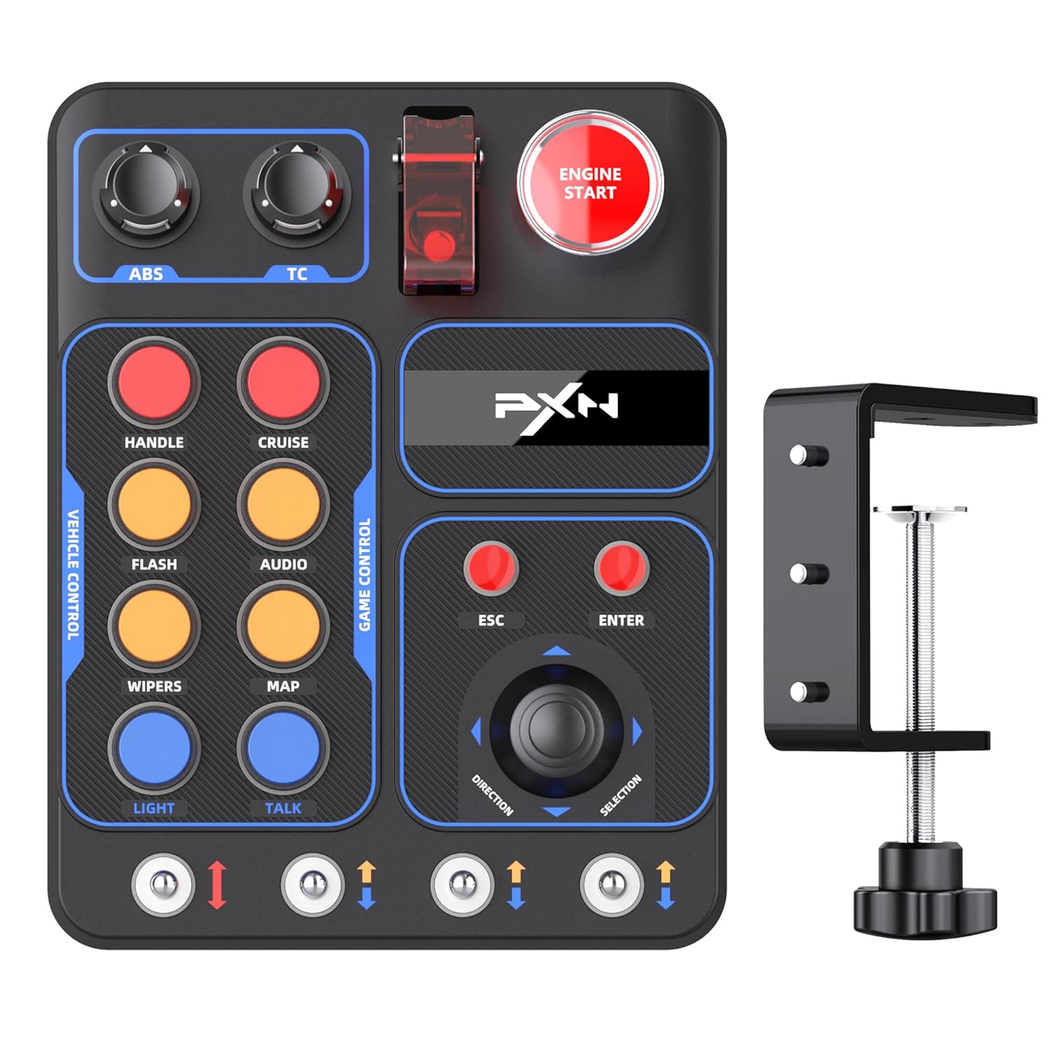 PXN CB1 Racing Button Box PC USB Simulation Racing Instrument Center Control Button Box Multi-function 30 Programmable Buttons for PC/V9 gen2, Adjustable RGB Lighting, For Truck ETS2 Hub Sim racing - CompuMe