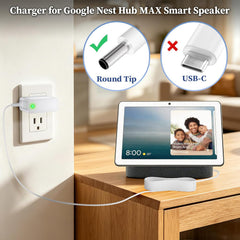 24V Charger for Google Nest Hub MAX 10" Smart Home Display Power Supply for Google Nest Audio Smart Speaker AC Adapter