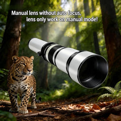 650-1300mm F8 Telephoto Zoom Lens- Manual Cameras Lens for Canon EOS Rebel T Series T8i/T7i/T7/T6/T3i/T2i/4000D/850D/2000D/1200D/SL3/SL2 5D Mark IV/6D Mark II/90D/80D/77D DSLR Cameras