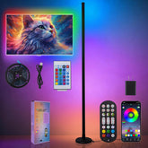 Led Corner Lamp – Bonus RGB TV Backlight – RGBIC Corner Floor Lamp with 16M+ Colors, 300+ Effects, Music Sync, 5V/2A Adapter, Perfect Ambient Lighting for Living Room, Bedroom & Gaming Setup