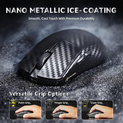 ATTACK SHARK R11 Ultra 8K Carbon Fiber Wireless Gaming Mouse,PAW3950 MAX Sensor,49g Ultra-Lightweight,Nordic 52840 MCU Chip,42000 DPI,Wired/BT/2.4GHz Wirelss Programmable Mouse for PC/Mac(Wave)