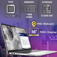 Dell Pro 16 Plus PB16250 Business Laptop | Intel Ultra 7-265U vPro | 16" FHD+ | 16GB DDR5 RAM | 512GB NVMe | Wi-Fi 6E