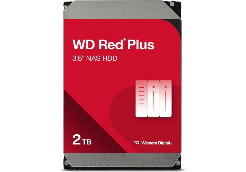 Western Digital 2TB WD Red Plus NAS Internal Hard Drive HDD - 5400 RPM, SATA 6 Gb/s, CMR, 64 MB Cache, 3.5" -WD20EFPX Western Digital 2TB WD Red Plus NAS Internal Hard Drive HDD - 5400 RPM, SATA 6 Gb/s, CMR, 64 MB Cache, 3.5" -WD20EFPX