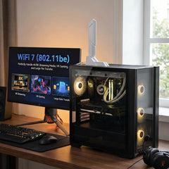 WiFi 7 Antenna 2.4G 5G 6G Dual Band Magnetic Base Wi-Fi 6E WI-FI7 for ASUS ROG Maximus B850 Z790 X890 Z890 PC Desktop Computer Motherboard Wireless Network Card WiFi Router White