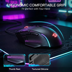 Redragon M925 Wired Gaming Mouse, 24,000 Max DPI Optical Gaming Mouse with 10 Programmable Buttons, Ergonomic Natural Grip Build, Software Supports DIY...