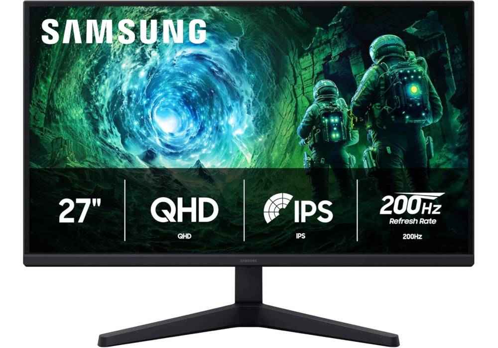 SAMSUNG 27” Odyssey G5 G53F QHD Resolution Gaming Monitor, HDR10, 200Hz Refresh Rate, IPS Panel, AMD FreeSync™ Premium, Black Equalizer, Auto Source Switch, LS27FG532EMXUE