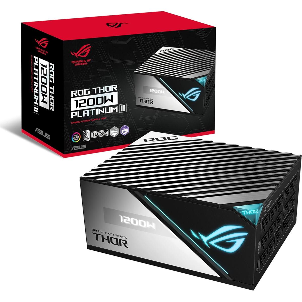 ASUS ROG THOR 1200W Platinum II -ATX 3.0- 80 Plus Platinum Fully Modular Power Supply w- -12VHPWR- PCIE 5.0 Connector - ROG-THOR-1200P2-GAMING -