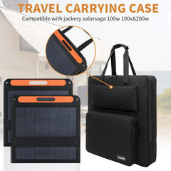 Solar Panel Travel Bag, Portable Solar Panel Storage Bag Compatible with Jackery SolarSaga 100W 200W 100X, Water-Resistant Protective Padded Carrying Case for 2 Panels, for Outdoor Camping Travel