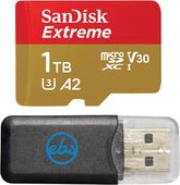SanDisk MicroSD 1TB Extreme Memory Card Compatible with Insta360 X3, X4, X4 Air and X5 Action Camera (SDSQXAV-1T00-GN6MN) V30 A2 U3 Bundle with (1) Everything But Stromboli MicroSD & SD Card Reader
