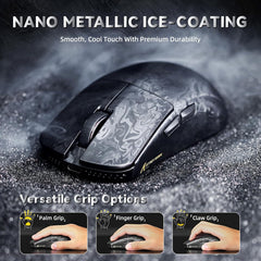 ATTACK SHARK R11 Ultra 8K Carbon Fiber Wireless Gaming Mouse,PAW3950 MAX Sensor,49g Ultra-Lightweight,Nordic 52840 MCU Chip,42000 DPI,Wired/BT/2.4GHz Wirelss Programmable Mouse for PC/Mac(Ink)