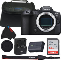 Canon EOS R6 Mark II Mirrorless Camera with PIXIBYTES Microfiber Cleaning Cloth (Camera Body + Basic Bundle)