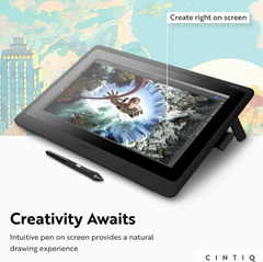 Wacom Cintiq 16 Creative Pen 16" Full HD Graphic Drawing Monitor with Wacom Pro Pen 2 For Windows & MAC - Black