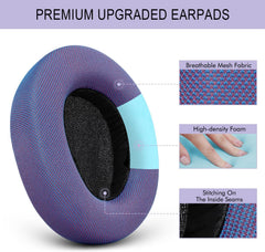 Ear Pads Replacement for SteelSeries Arctis Nova - Magic Mesh Fabric Earpads for Arctis Nova Pro Wired, Nova 1, 3, 4, 5, 7 Headphones - Made by GEVO Cushions with High-Density Foam - Purple