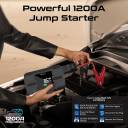 Promate Portable Car Jump Starter with 150PSI Air Compressor, 4-in-1 Electric Air Pump with 12000mAh Power Bank, USB-A & QC 3.0 Ports, Reverse Polarity Protection for Car Tires, PatrolPack-3 Black