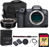 EOS R5 Mirrorless Camera – 45MP Full-Frame RF Camera with 8K Video, IBIS, Dual Pixel AF II & 20fps Burst Shooting (4147C002) + Canon Adapter EF-EOS R + LP-E6P Battery + 64GB Memory Card + More