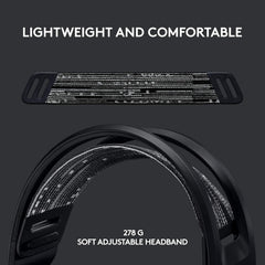 Logitech G733 Lightspeed Wireless Gaming Headset, Suspension Headband, Lightsync RGB, Blue VO!CE Mic, PRO-G Audio β Black, Gaming Headset Wireless, PC, PS5, PS4, Switch Compatible