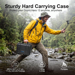 Waterproof Hard Case for Gopro Hero 13/12/11/10/9/8, LIT Hero, Hero 4K, Gopro Volta,Media Mod,Creator Edition, and More Accessories(Case Only)