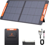 100W Portable Solar Panel with Solar Angle Guide,23.5% Efficiency Foldable Solar Charger for Jackery 300/Ecoflow River/Anker Solix,IP67 Waterproof Offgrid Power for Camping RV Battery Backup