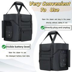 Compatible with EcoFlow Delta 2 Carrying Case Generator Cover & Storage Bag with Shoulder Strap, Durable Protective Organizer for Delta 2 Portable Power Station (Not for Delta 2 Max)