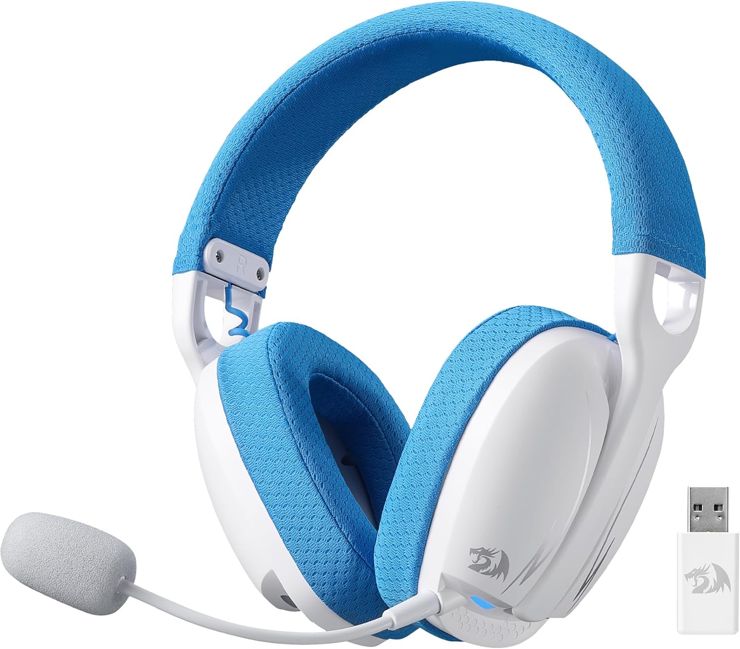 Redragon H878 3-Mode Wireless Blue Lighting Gaming Headset - Lightweight - 7.1 Surround Sound - CompuMe