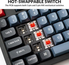 V6 Wired Custom Mechanical Keyboard, Full-Size QMK/VIA Programmable Macro with Hot-swappable Keychron K Pro Red Switch Compatible with Mac Windows Linux (Frosted Black-Translucent)