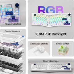 Feker Alice80 68 Keys Ergonomic Mechanical Keyboard with Aula SC620 Gaming Mouse