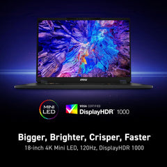 Stealth 18 HX AI 18β 120Hz UHD+ Mini LED Gaming Laptop: Intel Ultra 9-275HX, NVIDIA Geforce RTX 5090, 64GB DDR5, 2TB NVMe SSD, Wi-Fi 7, Win 11 Pro: Black A2XWJG-035US