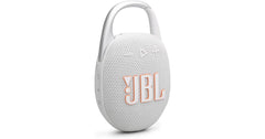 JBL Clip 5 - Ultra-Portable, Waterproof & Dustproof Bluetooth Speaker, Big JBL Pro Sound with Punchy bass, Integrated Carabiner, Up to 12 Hours of Play, Made in Part with Recycled Materials (White)