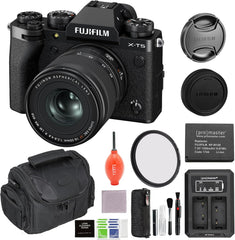 Fujifilm X-T5 Mirrorless Camera with XF 16-50mm f/2.8-4.8 Lens Black Bundle with 58MM Protection Filter, Extra Battery, Charger and Advanced Accessories | Fuji xt5