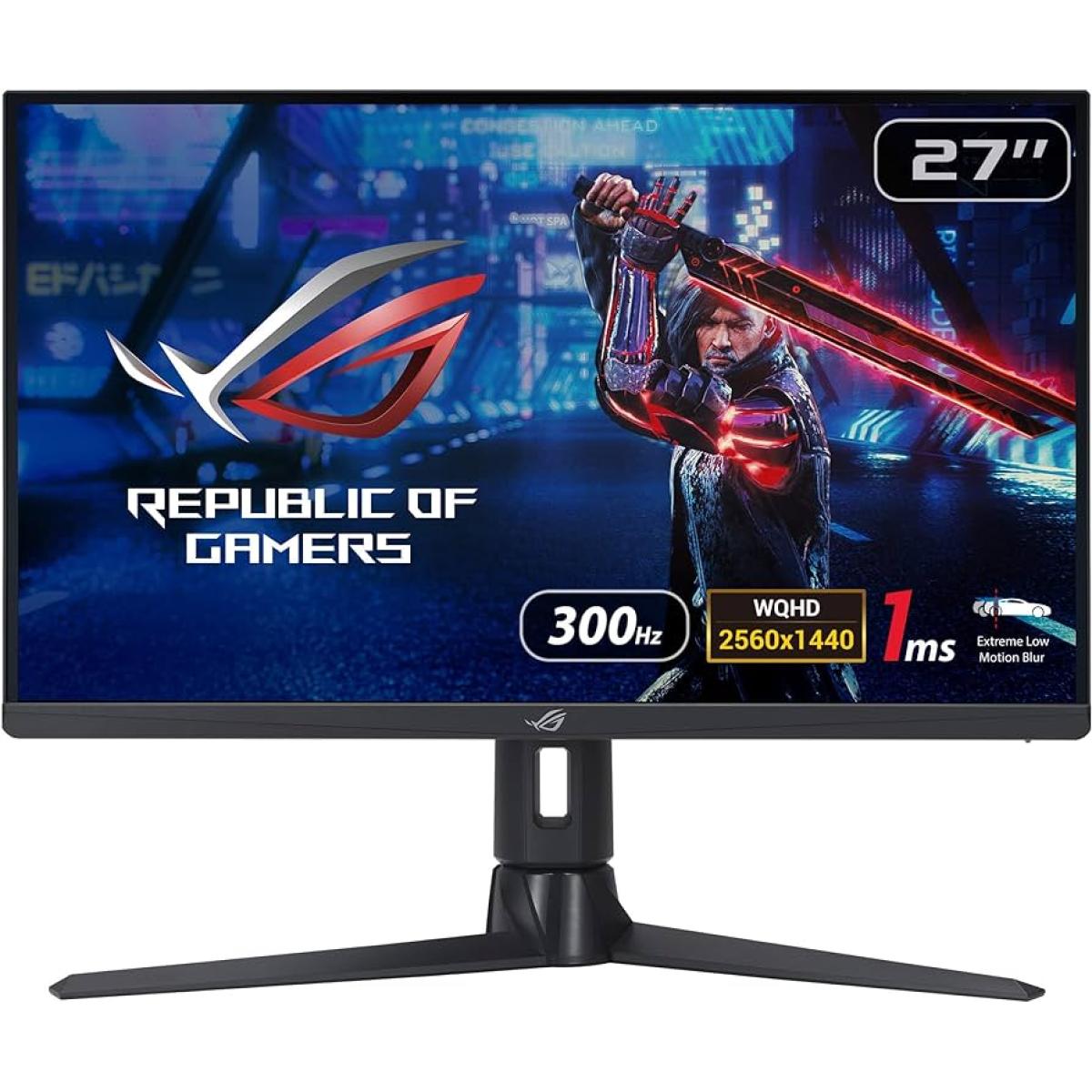 ASUS ROG STRIX (XG27AQMR) 27" Flat Gaming Monitor Fast IPS 2K (2560 x 1440) 300Hz 1ms(GTG), HDR10, DCI-P3 97% & sRGB 120%, 10Bit, G-Sync Compatible w/ Ergonomic Stand | ROG Strix XG27AQMR | - CompuMe