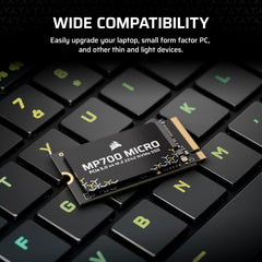 MP700 Micro 4TB PCIe 5.0 NVMe M.2 2242 SSD – Up to 9,400 MB/s Read, 8,100 MB/s Write – Gen5 Speed for Laptops & Mini PCs – Black
