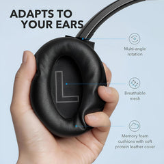 Anker Life Q20 Hybrid Active Noise Cancelling Headphones with P20i, Wireless Over Ear Headphones, 60H Playtime, Hi-Res Audio, Deep Bass, Memory Foam Ear Cups, Travel, Office, USB-C Charging