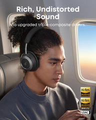 Space One Pro, FlexiCurve Over-Ear Headphone, Adaptive Active Noise Cancelling Headphones Driven by 6 Mics, 60H Lossless Audio, Ultra-Fast Charging, Hi-Res Wireless, Comfortable Fit