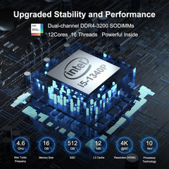 ASUS NUC 13 Pro, Intel NUC 13 Pro NUC13ANHi5 Versatile Mini PC, 16GB RAM & 512GB SSD with Core i5-1340 Processor (12Core & Up to 4.6GHz, Intel Iris Xe Graphics) Support 4K/WiFi6E/BT5.3/Win11 Pro