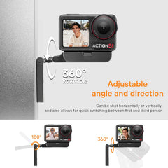 Magnetic Adapter Mount for DJI Osmo Action 5 Pro/4/3 Osmo Nano Camera, 360°Adjustment Quick Release Expansion Mount Connect Tripod, Extension Pole Vlogging, Video, Upgraded Strong Magnetic