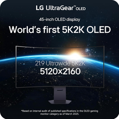 LG 45GX950A-B UltraGear™ 45” OLED 5K2K WUHD Gaming Monitor – 165Hz / 330Hz Dual Mode, 0.03 ms, G-SYNC