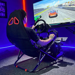 Racing Simulator Cockpit Foldable Racing Wheel Stand with Seat Chair Sim for Logitech G29 G920 G923 G27 G25 Thrustmaster T248X T248 T300RS T150 458 TX Xbox PS4 PS5 Accessories